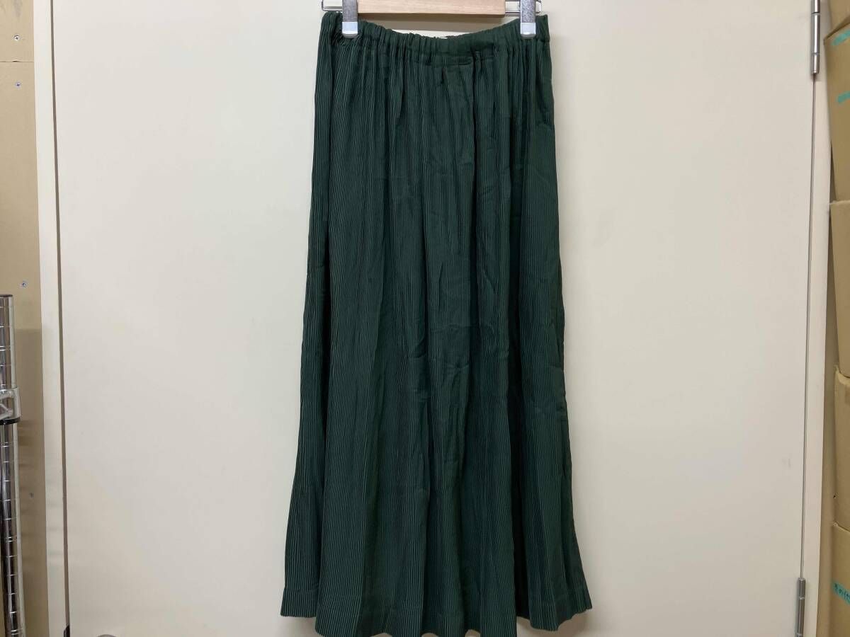 ISSEY MIYAKE スカート プリーツスカート グリーン