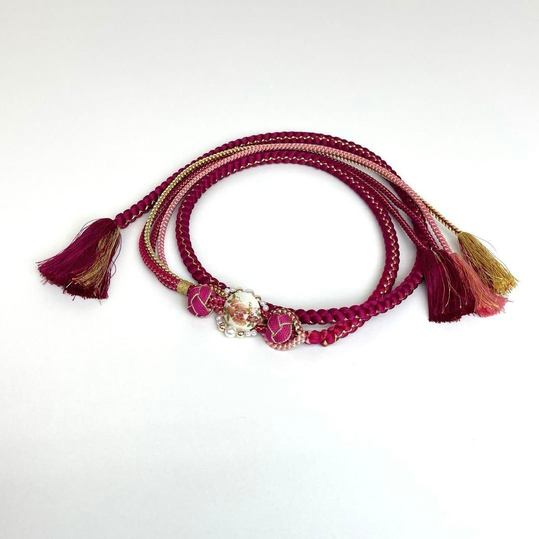  着物と帯 時流 O 251016 t 振袖用 総絞り帯揚げ-帯締めセット 正絹 帯締め 帯留め 帯飾り