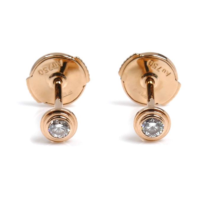 CARTIER カルティエ K 18 PG ピンクゴールド ダムール XS ピアス ダイヤモンド 1 g レディース