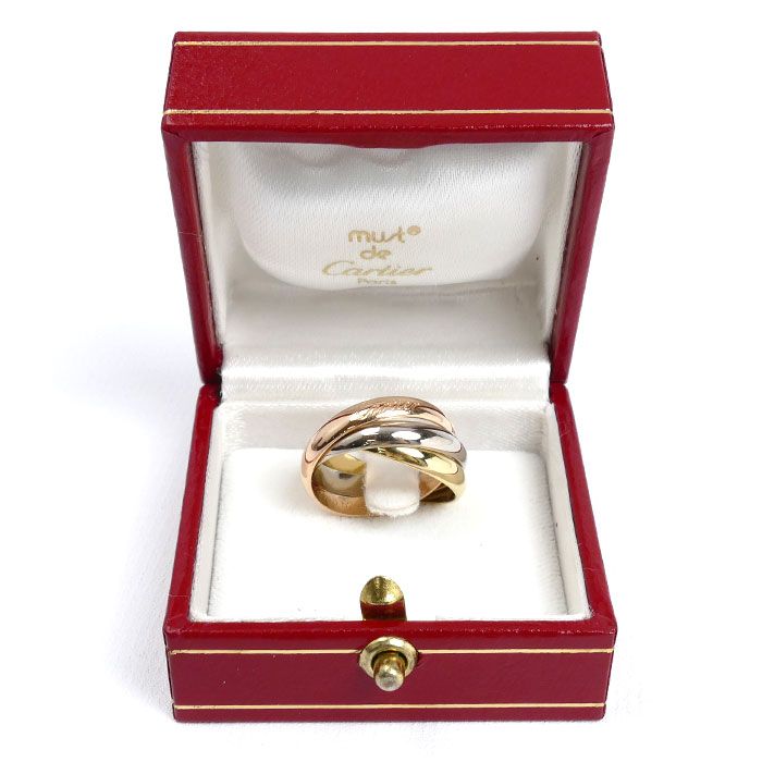 のじこ12号 カルティエ K18YG WG PG トリニティ リング 12号 カルティエ K18 YG WG PG 18金 トリニティ リング 指輪