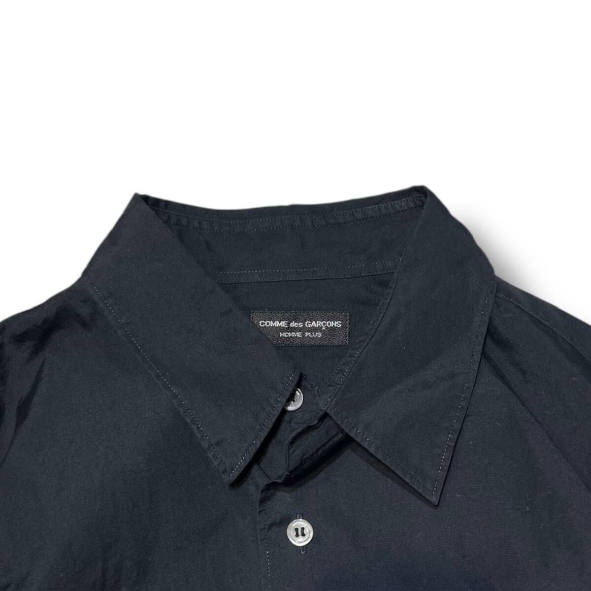 90s COMMEdesGARCONS HOMME PLUS 長袖シャツ ブロードシャツ ブラック