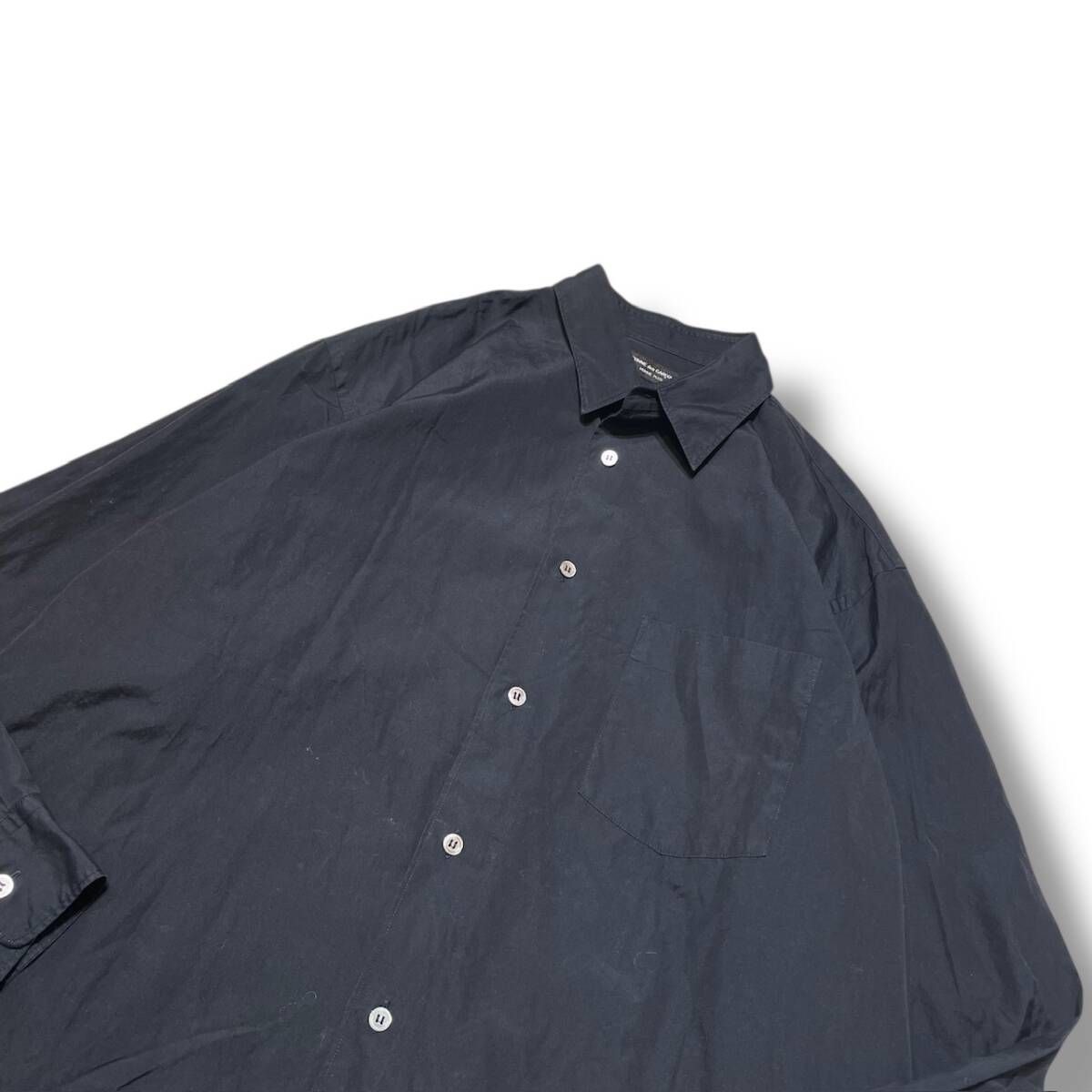 90s COMMEdesGARCONS HOMME PLUS 長袖シャツ ブロードシャツ ブラック