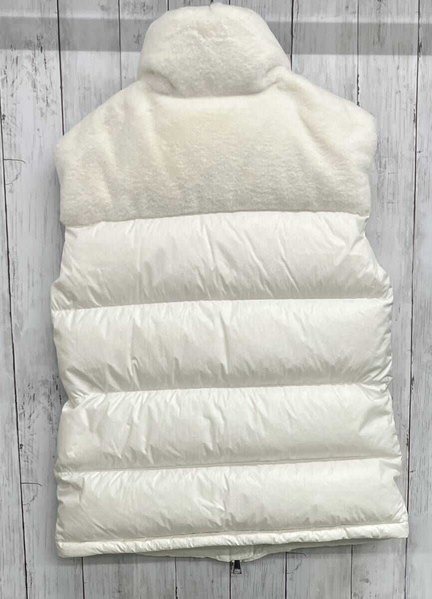 MONCLER ダウンベスト モンクレール LEMPA GILET ジレ ファー切り替え スタンド ホワイト size 0