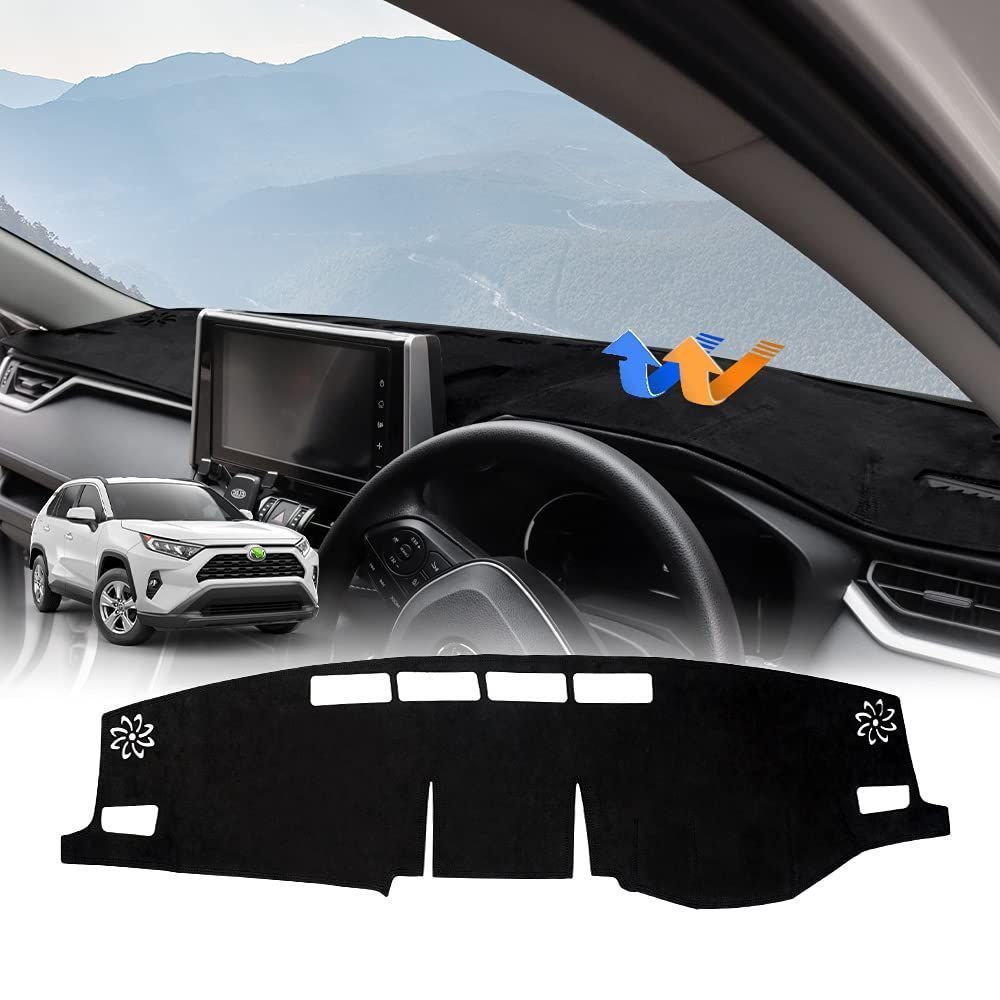 新品 1Pセット ポリエステル素材 (トヨタ アクセサリー インナー RAV4パーツ 保護マット 新型RAV4 ダッシュボードライト 日焼け防止 車種設計専用 2019.4-現行 50系 ダッシュボードカバー 車内 ダ