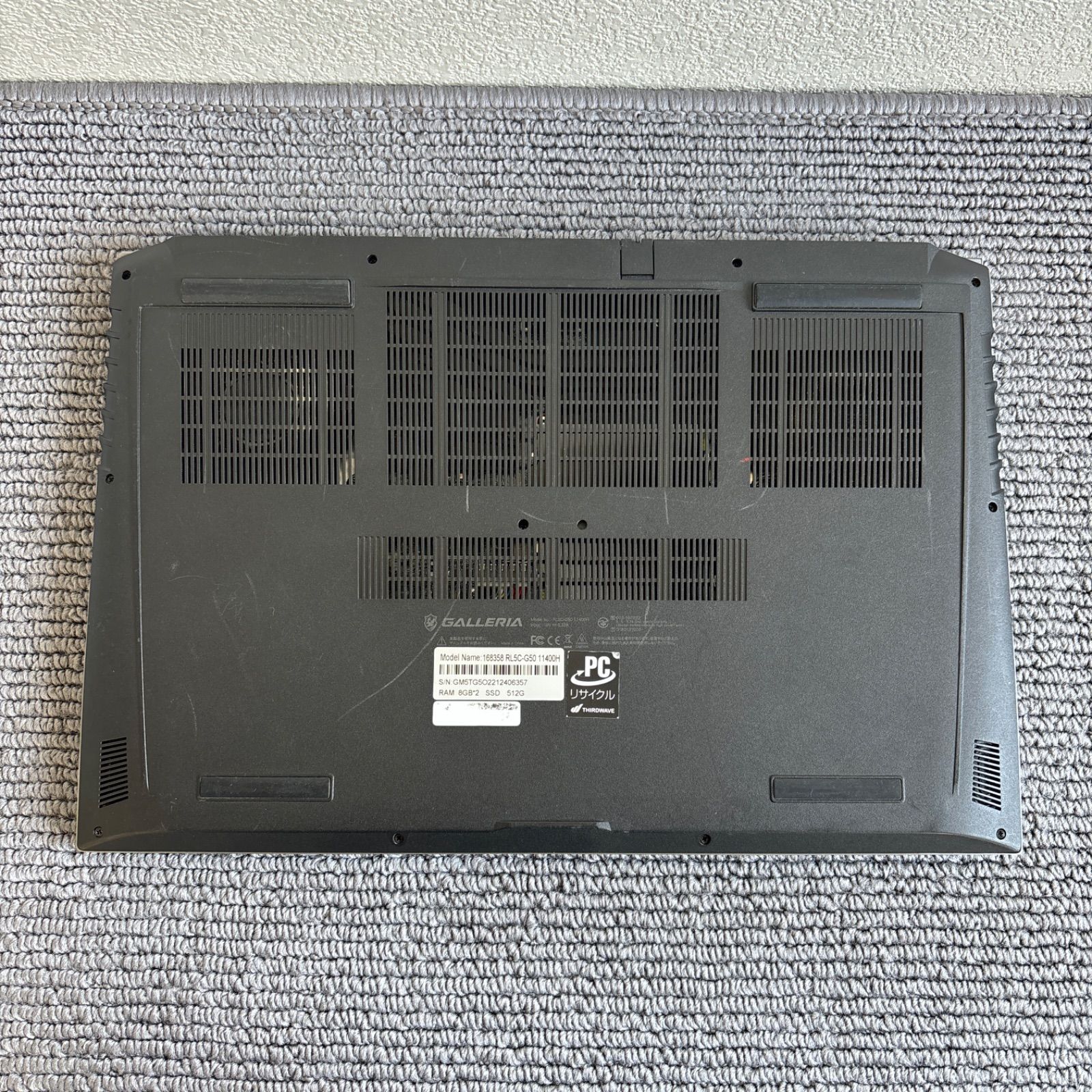 Galleria RL5C-G50 i5-11400H メモリ16GB SSD 512GB Win11 GeForce GTX