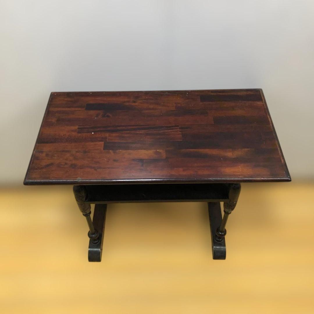 送料無料 アンティーク調 木製テーブル 葡萄彫刻 花台 飾り棚 サイド