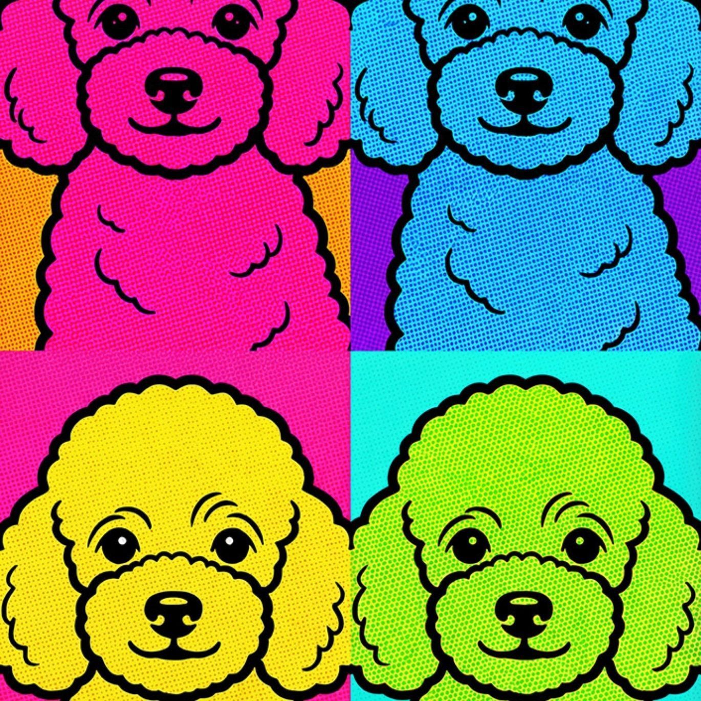 名入れOK POP ART DOG トイプードル犬 No 1 見るたびに笑顔になれる カラフルPOPアートポスター カラフル 犬 ポップアート インテリア 北欧 モダン ギフト