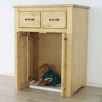 カントリー調 ペットトイレ収納キャビネット ライトブラウン giocoso ジョコーソ