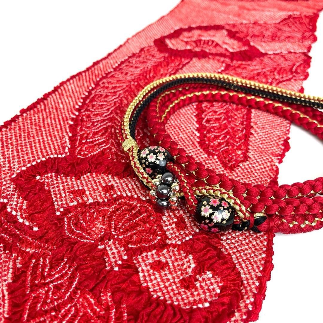  着物と帯 時流 O 251020 t 振袖用 総絞り帯揚げ-帯締めセット 正絹 帯揚げ 帯留め 帯飾り