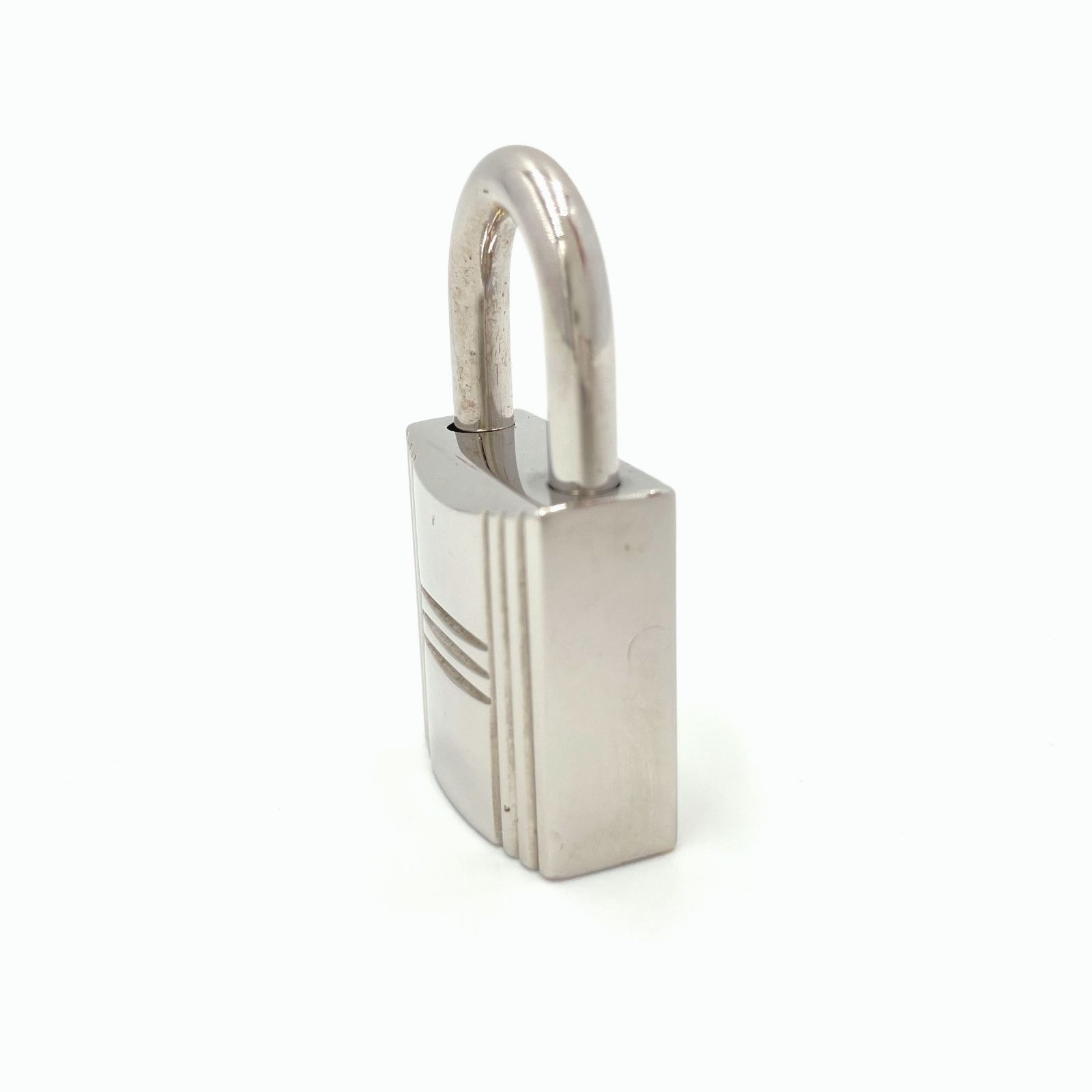 美品 HERMES エルメス カデナ 114番 南京錠 鍵 シルバー パッドロック