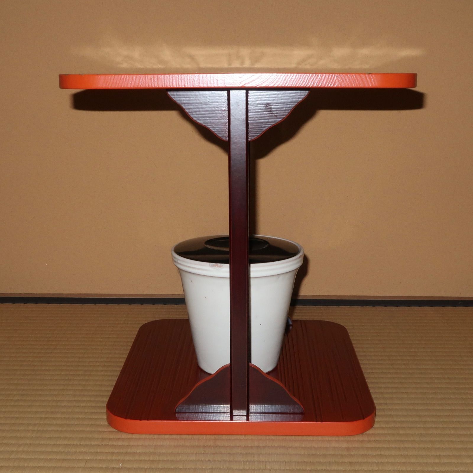 茶道具】漆専堂 即中斎好 溜爪紅小四方棚 表千家 ※棚のみの販売です