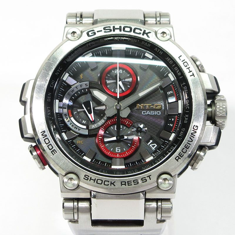 CASIO カシオ MTG B 1000 D 1 AJF G SHOCK MT Series 腕時計 多針アナログ表示 タフソーラー電波時計 ブラック シルバー レッド系 131