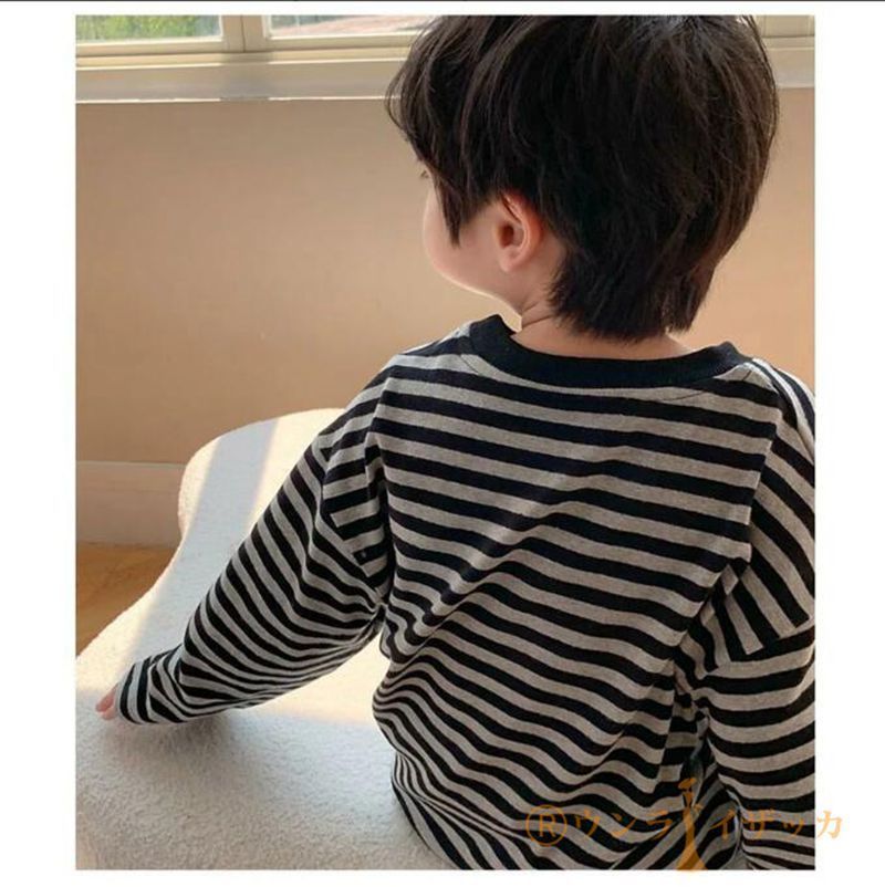 パジャマ キッズ 男の子 女の子 長袖 綿100％ 子供 ボーダー柄 春 夏 先染め天竺ボーダー 女の子（柄ボーダー）の通販 パジャマ（男の子 女の子） 長袖ルームウェア おそろい