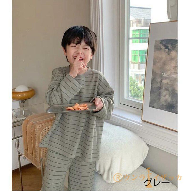 パジャマ キッズ 男の子 女の子 長袖 綿100％ 子供 ボーダー柄 春 夏 先染め天竺ボーダー 女の子（柄ボーダー）の通販 パジャマ（男の子 女の子） 長袖ルームウェア おそろい