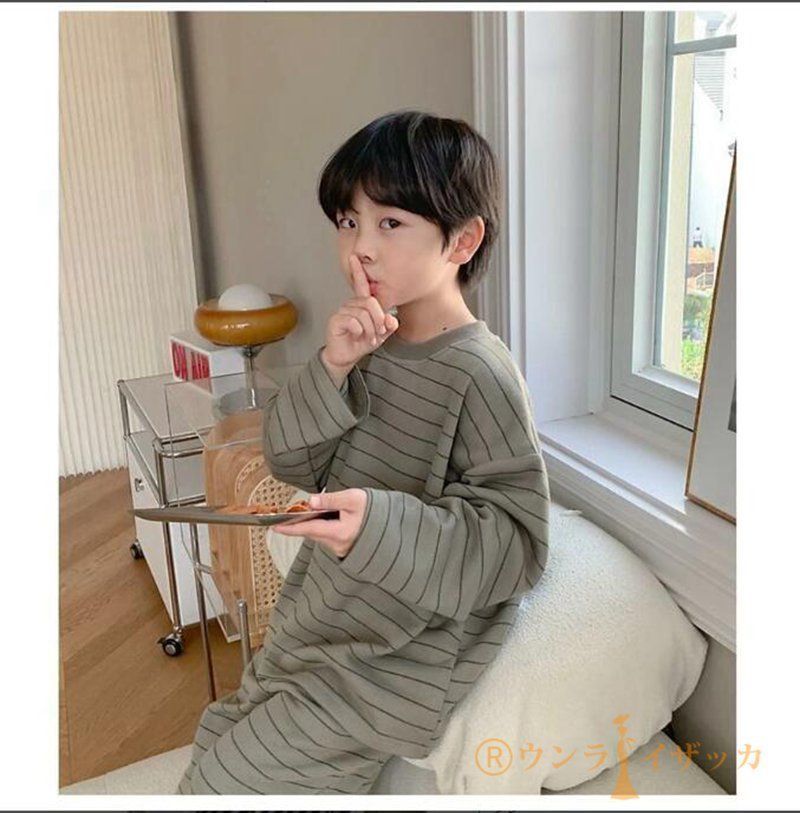 パジャマ キッズ 男の子 女の子 長袖 綿100％ 子供 ボーダー柄 春 夏 先染め天竺ボーダー 女の子（柄ボーダー）の通販 パジャマ（男の子 女の子） 長袖ルームウェア おそろい