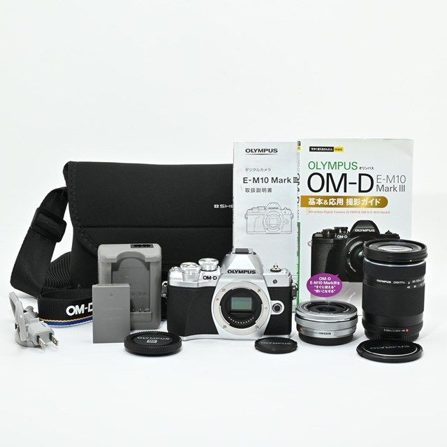 美品＞ OLYMPUS OM-D E-M10 MarkIII EZ ダブルズームキット シルバー