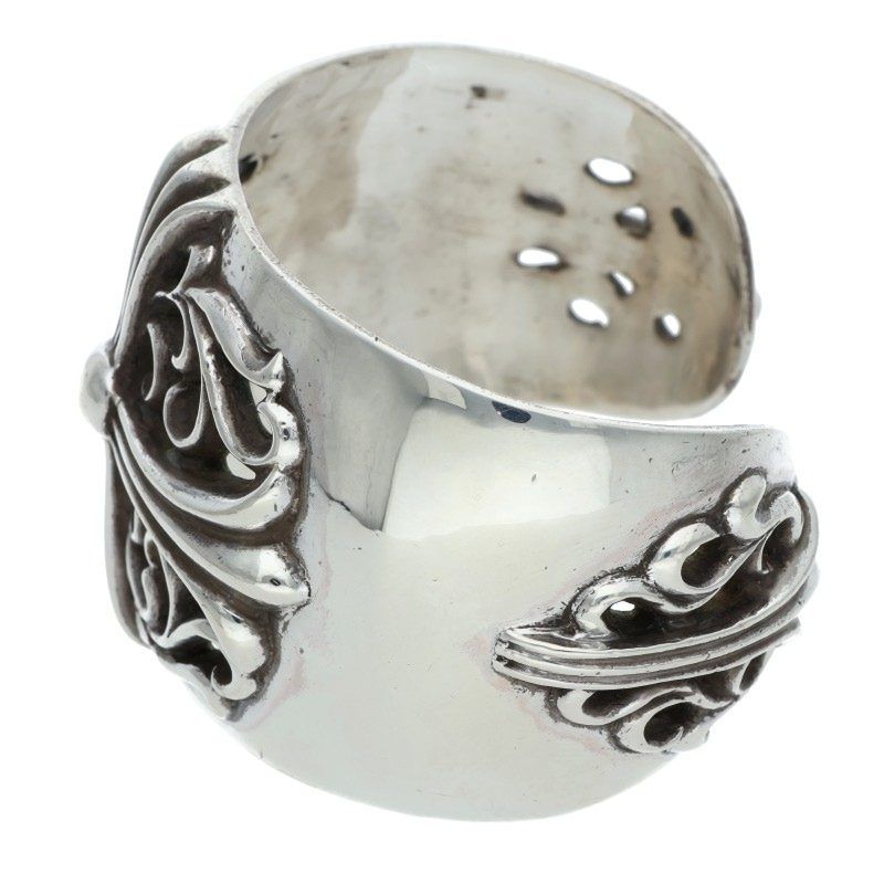 クロムハーツ FLRL CRS CUFF/フローラルクロスワイドカフ シルバー