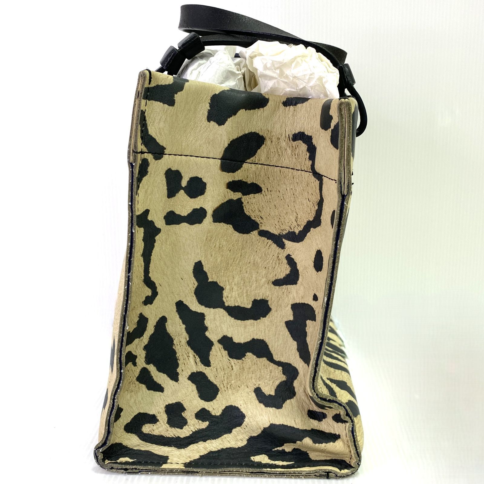 中古品】FURLA フルラ レディース レオパード バッグ ハンドバッグ 