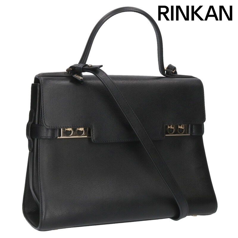 デルボー　タンペートGM ブラック　クリスピーカーフ デルボー タンペートGM クリスピーカーフ2WAYショルダーバッグ