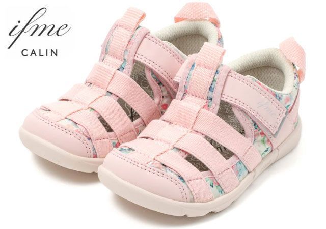 IFME イフミー サンダル CALIN キッズ 水彩花柄ウォーター 0 20-5343 ifme グリーン 特別価格！セール 公式 AP ピンク ウォーター IFME（イフミー）