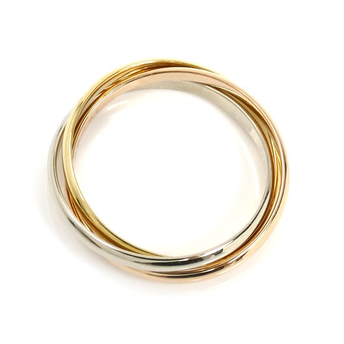  CARTIER カルティエ K 18 YG PG WG トリニティ XS les must de リング 指輪 14号 54 3.6 g レディース その他 アクセサリー