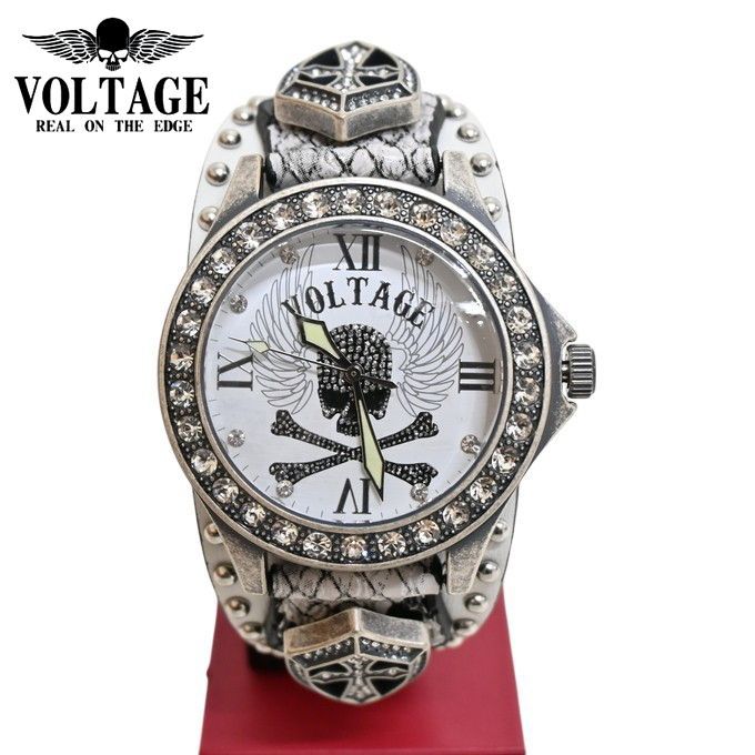 ヴォルテージ VOLTAGE 腕時計 VO-030 AS-01 W ウイングスカル WING SKULL ホワイト色
