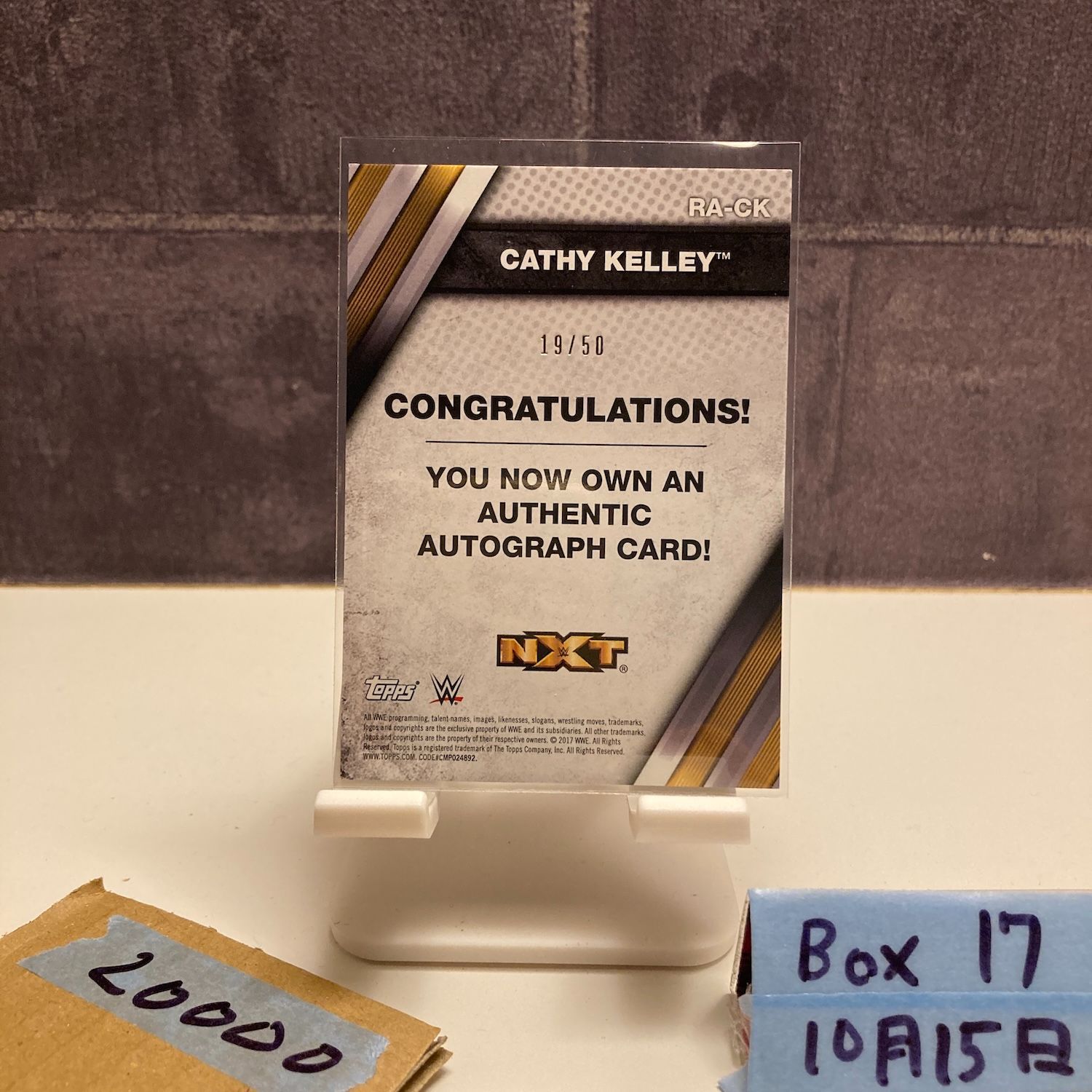 2017 TOPPS WWE Cathy Kelley 19 50 直筆サインカード NXT カード