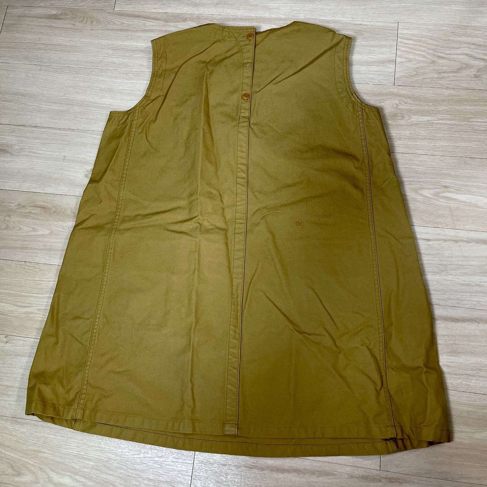 P 45 R 厚手コットン ノースリーブ チュニック ベストワンピース