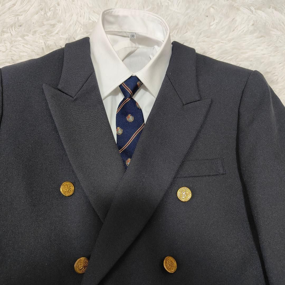 130 cm ピノチオ 男の子 フォーマルスーツ 4点セット ネイビー 金ボタン 卒園式 入学式