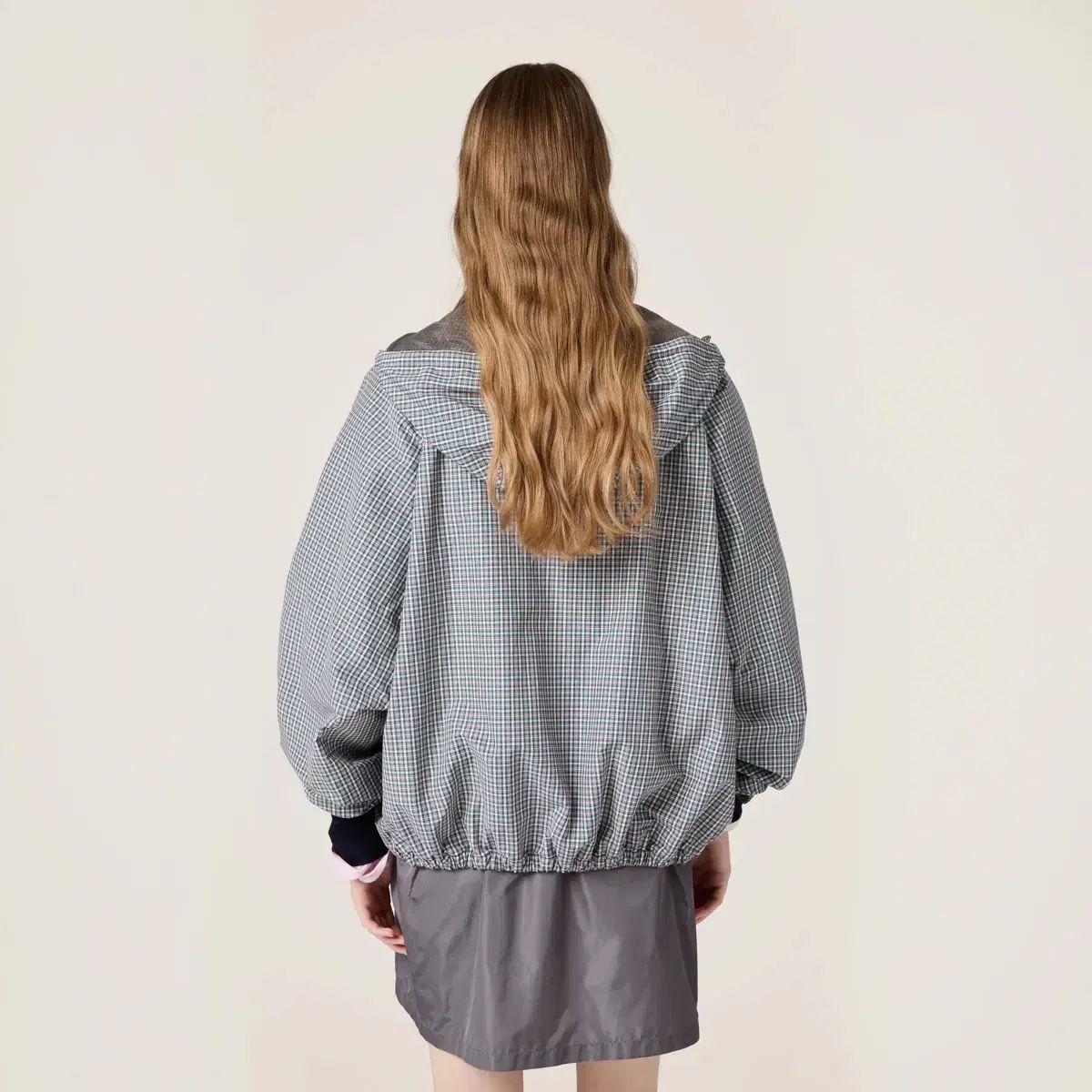 新品) ミュウミュウ miu miu チェック テクニカル ファブリック