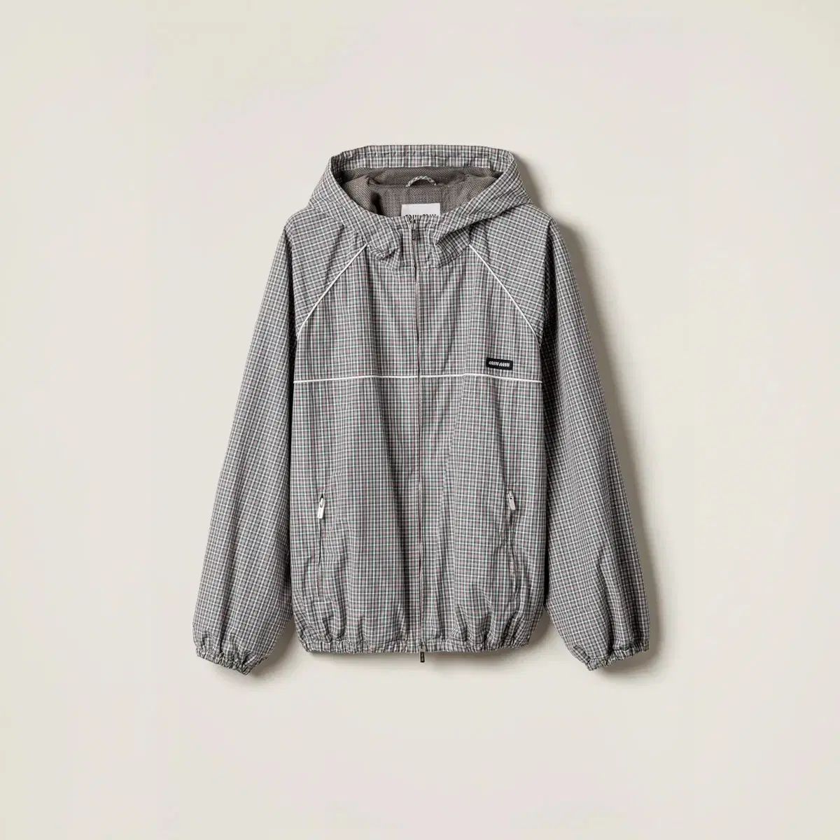 新品) ミュウミュウ miu miu チェック テクニカル ファブリック