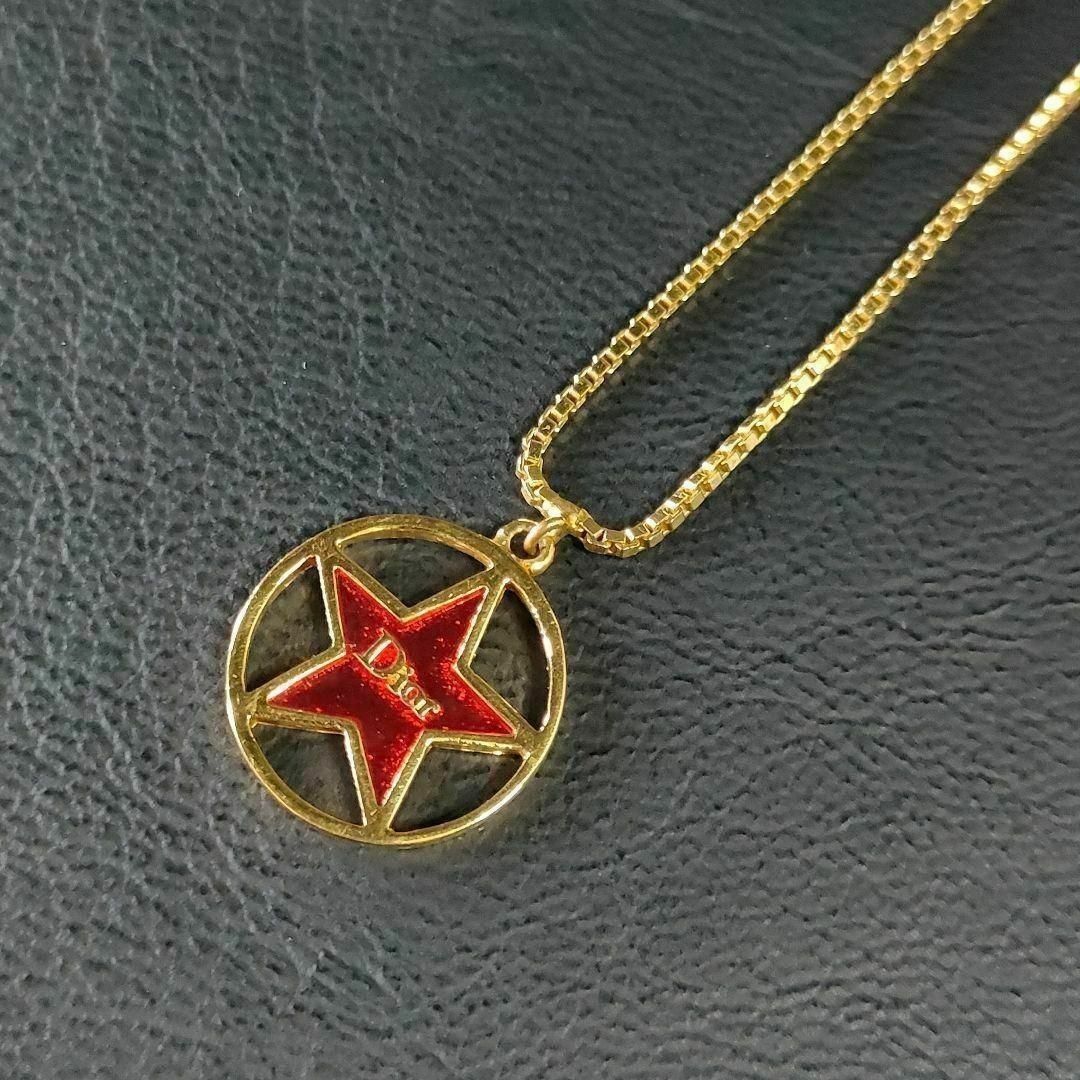 極美品】Dior ディオール ネックレス ゴールド レッド サークル