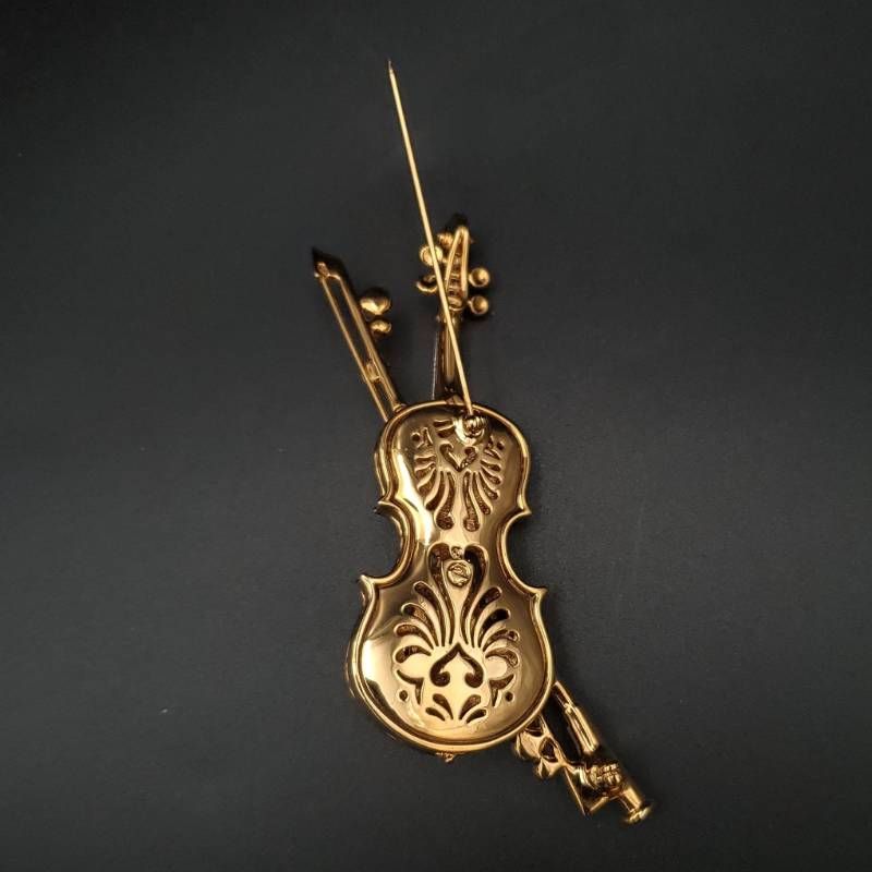 美品 SWAROVSKI スワロフスキー ブローチ バイオリン ヴァイオリン