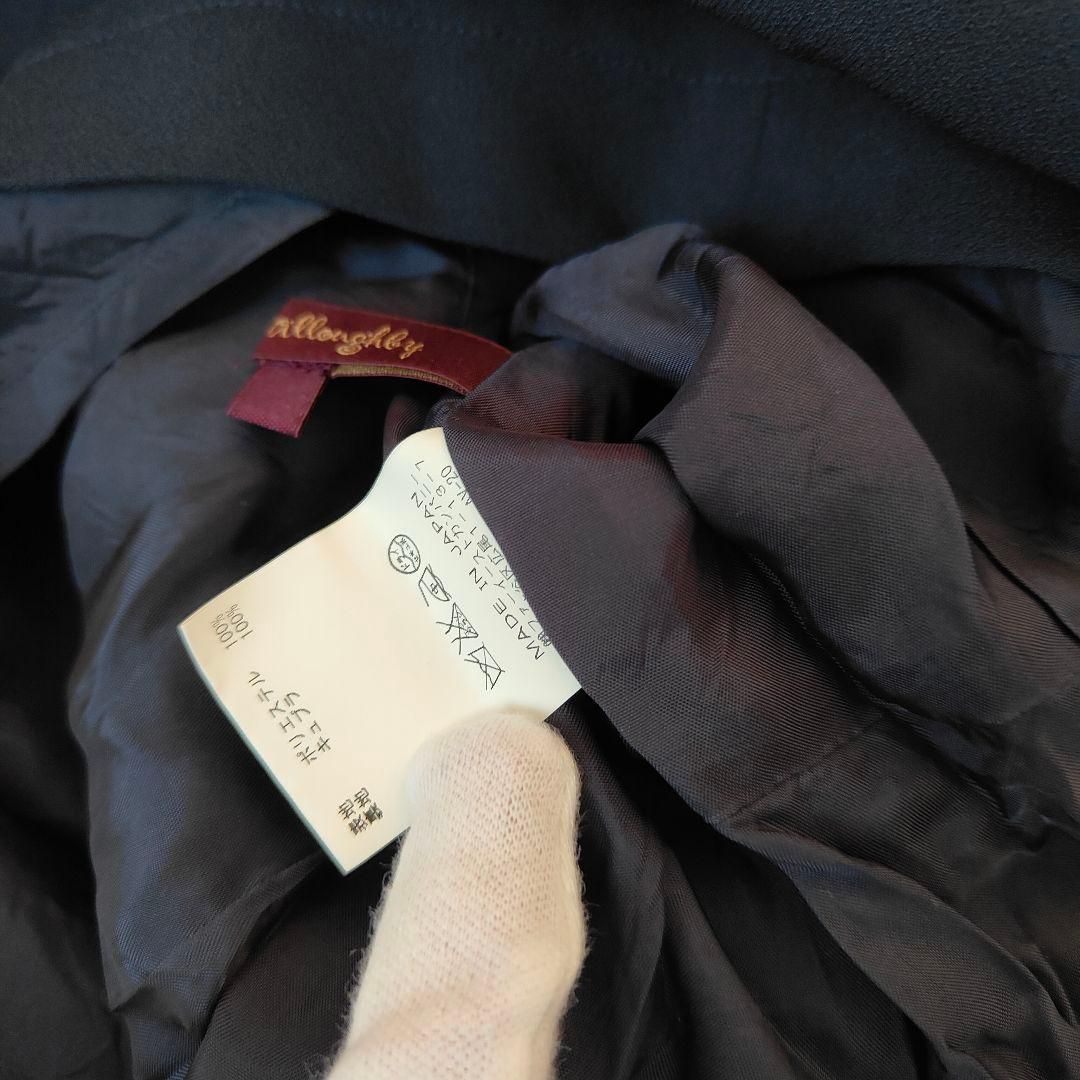 Loulou Willoughby ルルウィルビー リボン ワンピース ネイビー Aライン レース使い 半袖 