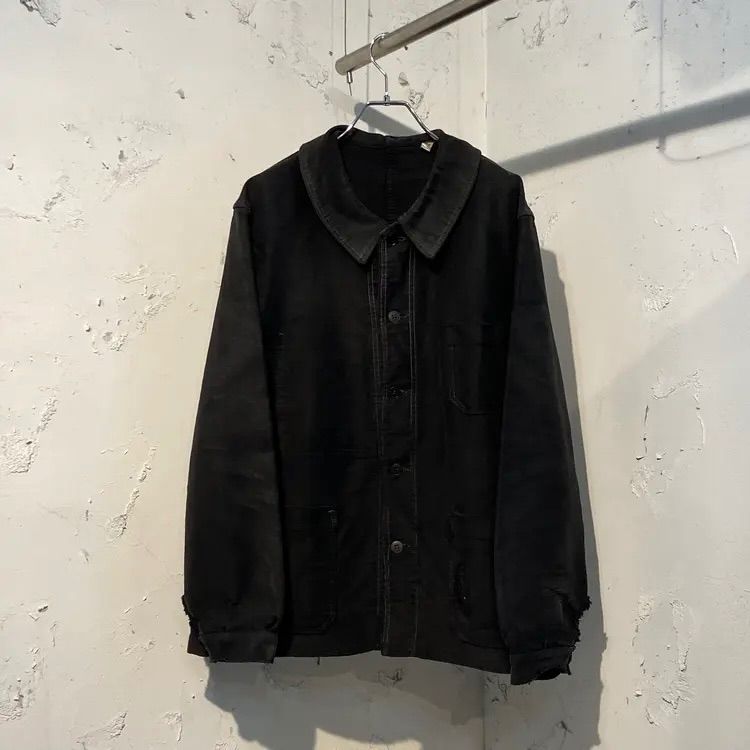 50 s FRENCH WORK | フレンチワーク 襤褸 ブラックモールスキン ワークジャケット
