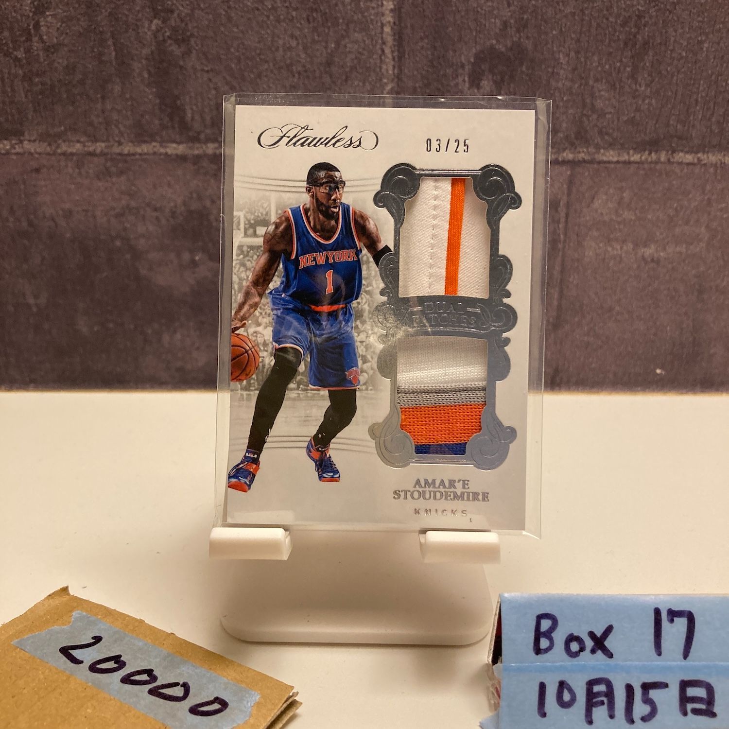 2018 PANINI Amar e Stoudemire 03|25 KNICKS Flawless Dual パッチ カード