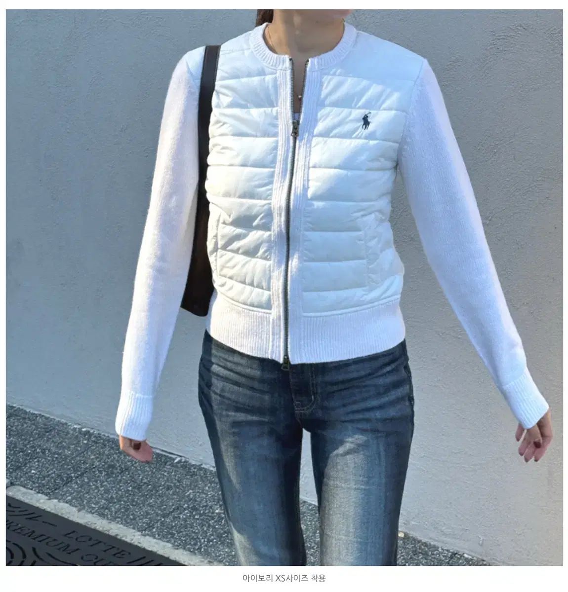 ポロラルフローレン ウール カシミア ダウン アイボリー xs