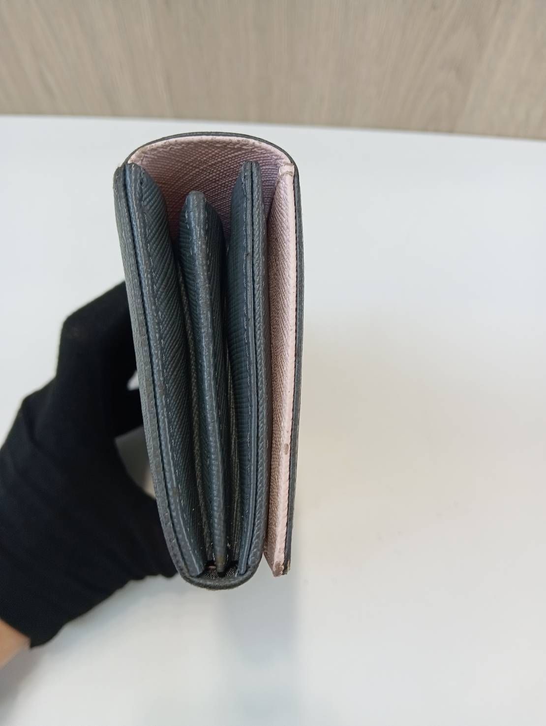 品 agnes b アニエスベー 長財布 ネイビー ピンク