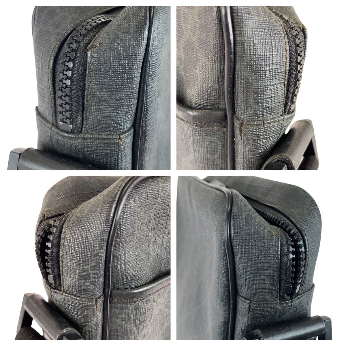 GUCCI グッチ ブラック 黒 グレー GGスプリームキャンバス/レザー