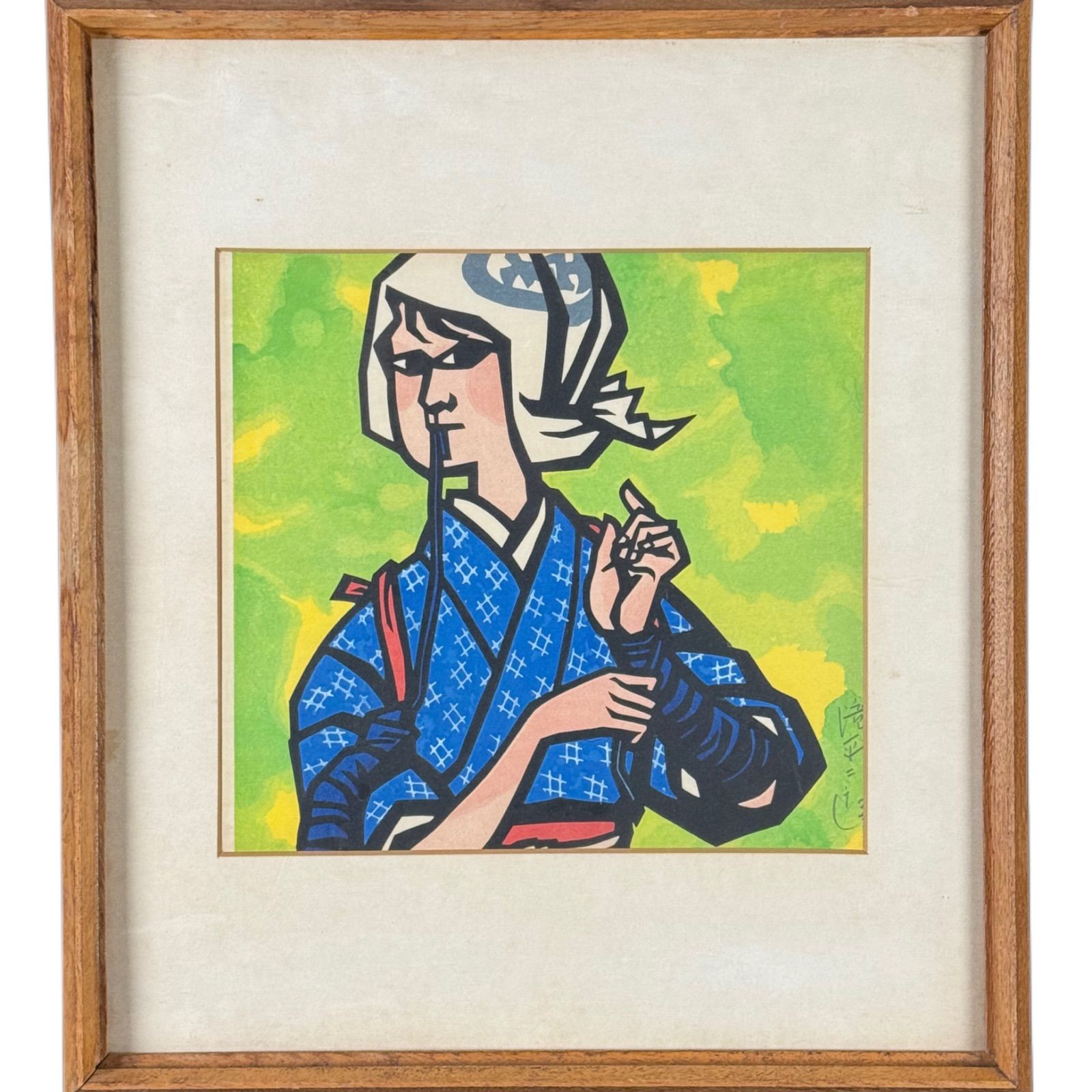 滝平二郎 「茶摘み」手摺木版画 直筆サイン 共シール - メルカリ