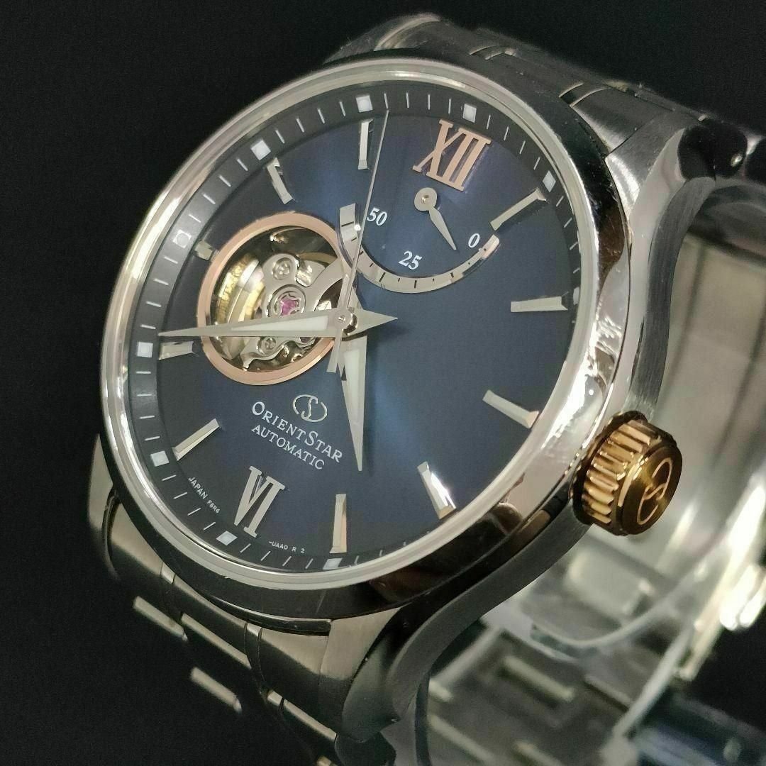 762-3 美品 ORIENTSTAR オリエントスター ネイビー ブルー ゴールド