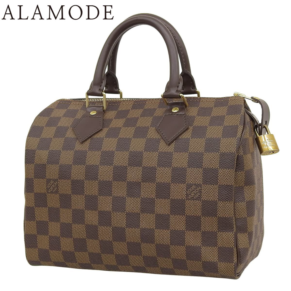 ルイヴィトン ダミエ エベヌ スピーディ25 ハンドバッグ 大容量 ブラウン LOUIS VUITTON(ルイ・ヴィトン) ダミエ・エベヌ スピーディ25