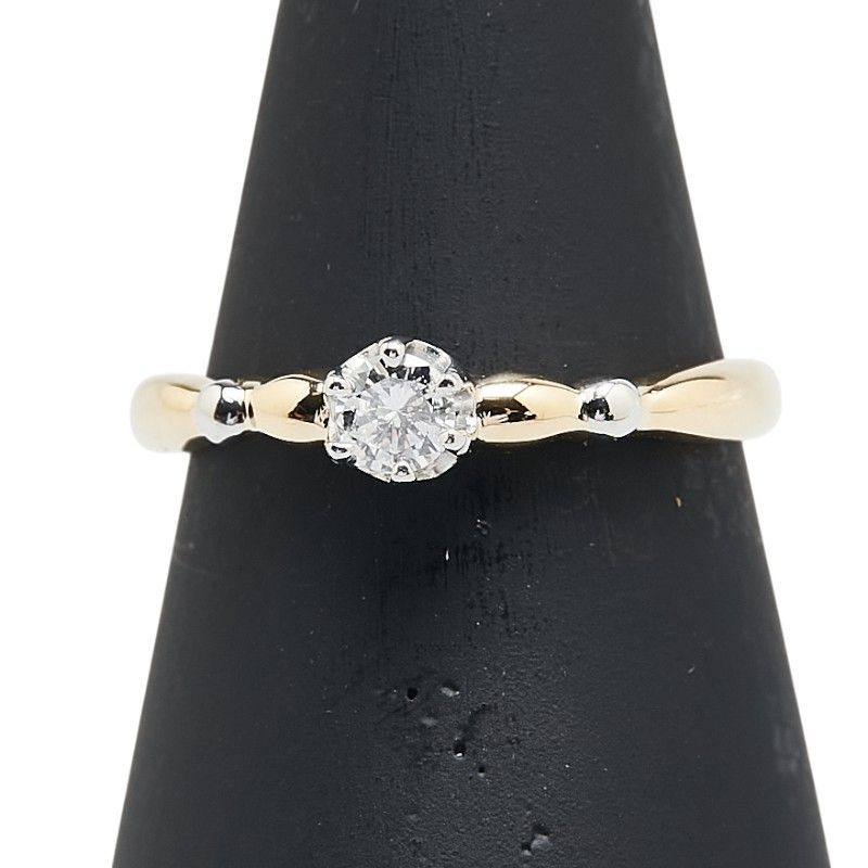 1 P K 18 YG イエローゴールド Pt 900 プラチナ コンビ レディース 0217651