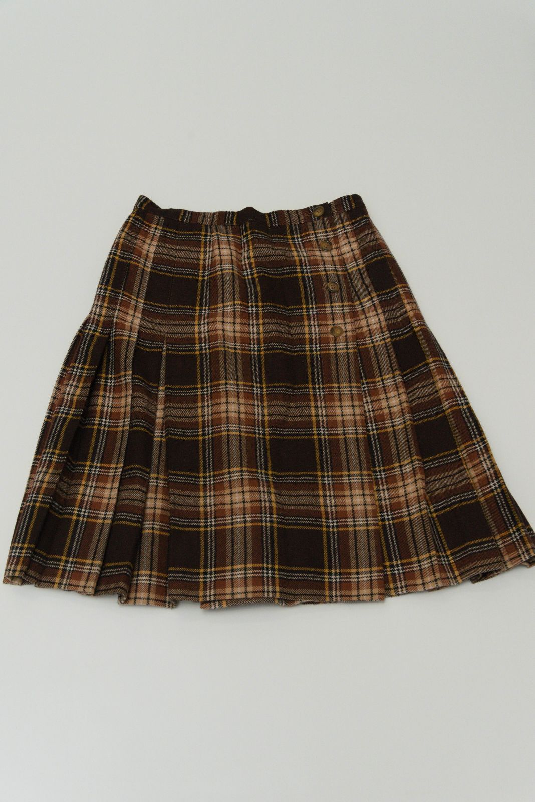 ユーロ 古着 MARELLA タータンチェック柄 ウール プリーツスカート 巻きスカート