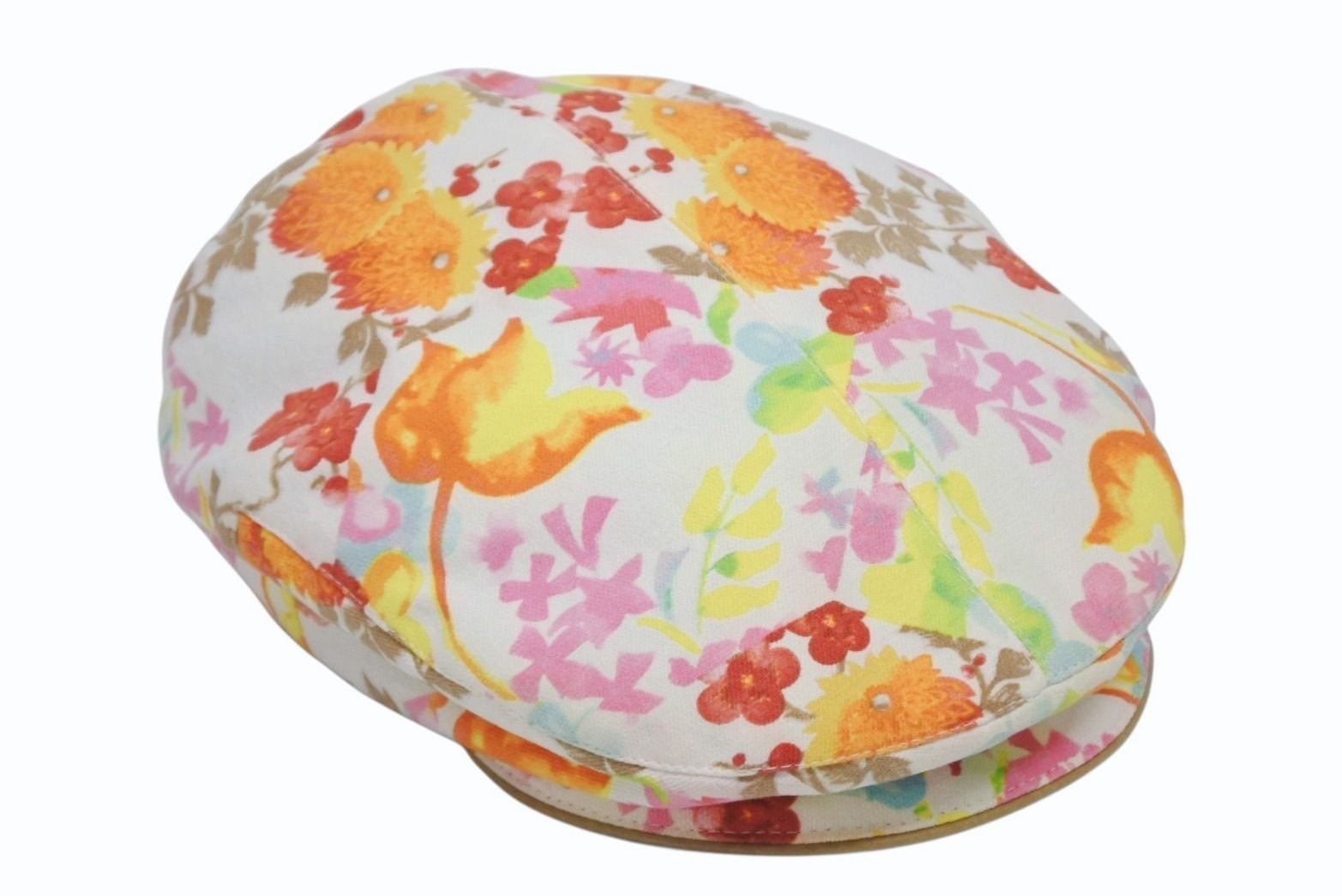 Christian Dior クリスチャンディオール キャスケット キャップ ガリアーノ期 ホワイト マルチ コットン 4 b 010382