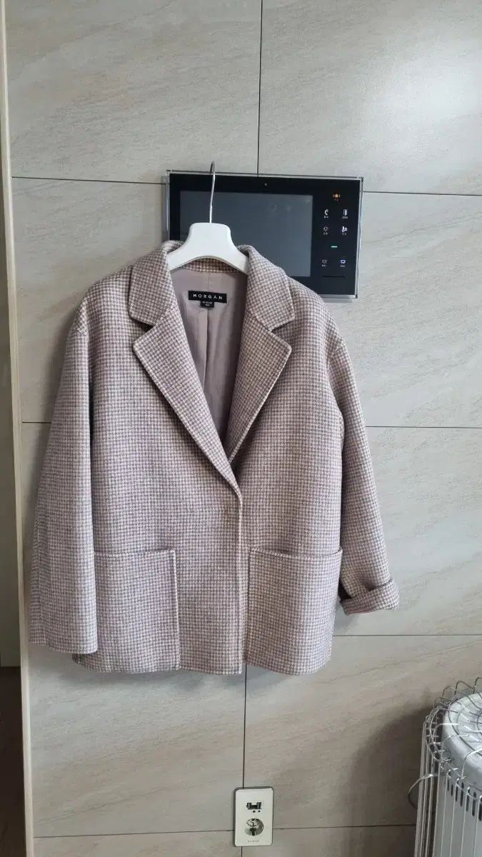 モルガン ハウンドトゥース ウールアルパカ パーカ