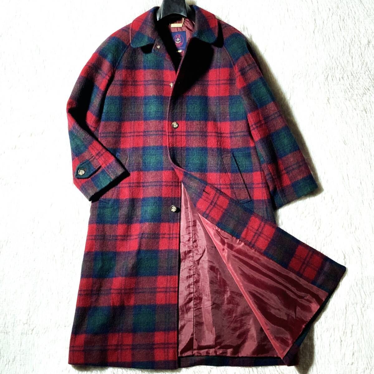 J G HOOK 80 s 90 archive タータンチェック ロング丈バル コート ステン 赤 緑 紺 ユニセックス 正規レナウンルック