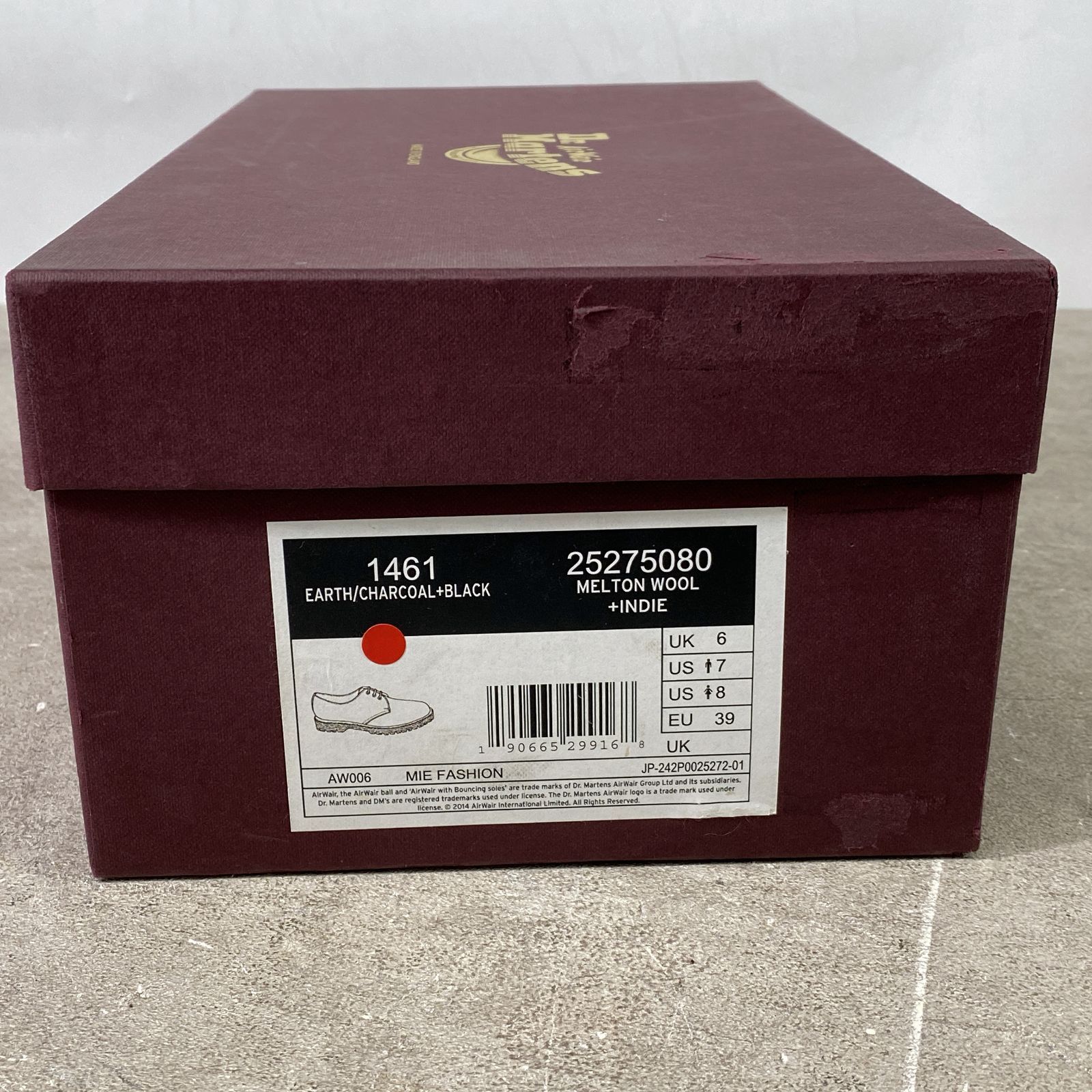  Dr.Martens ドクターマーチン 3ホールシューズ レザー シューズ 靴 UK 6 チャコール×ブラック き タグ有 1461 25 l菊TK その他 ブーツ