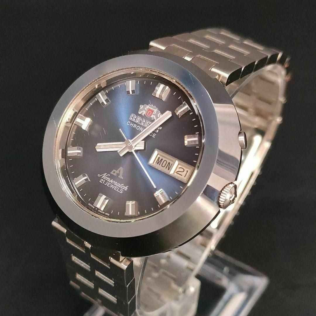 極美品 ORIENT オリエント クロノエース ブルー シルバー 自動巻き