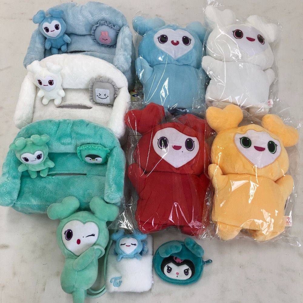 02 w 21446 TWICE LOVELYS ぬいぐるみ ティッシュカバー マスコットなど まとめ売り 10点 NAVELY ナブリー MIVELY ミブリー DAVELY ダブリー 他 品